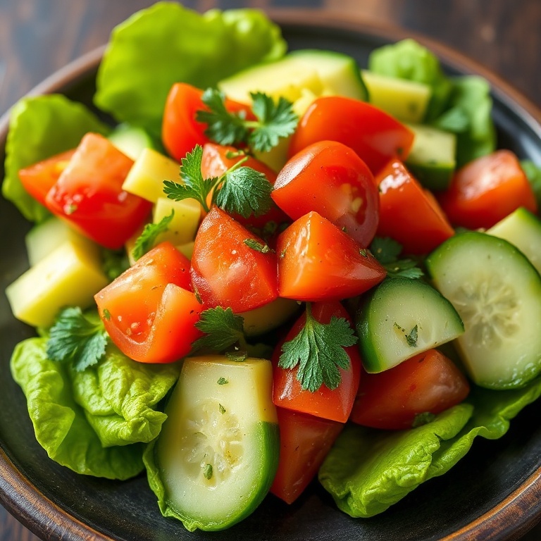 best crispy avocado tomato cucumber salad