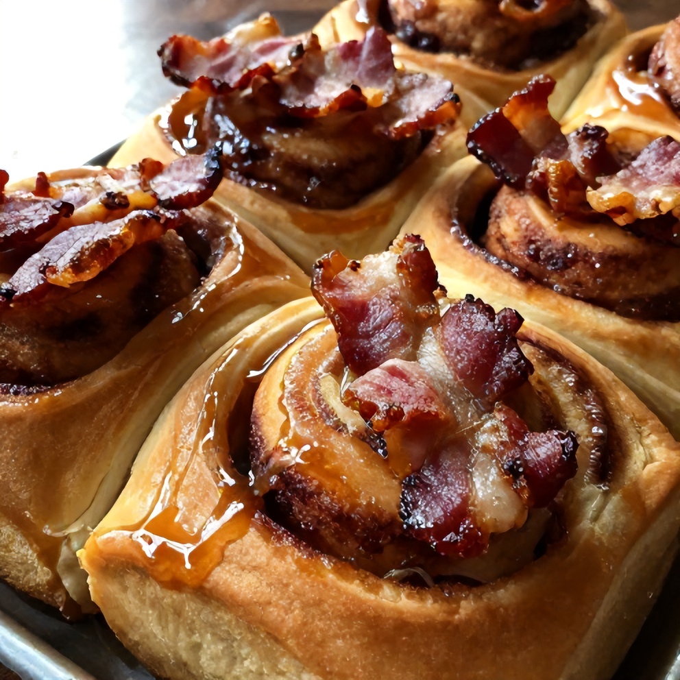 Bourbon Maple Bacon Cinnamon Rolls