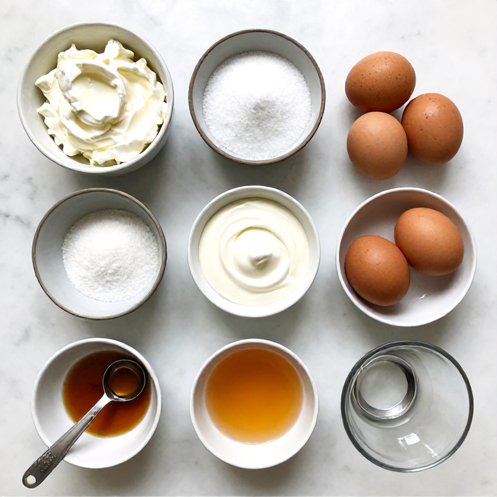 Raw Ingredients for Burnt Basque Cheesecake
