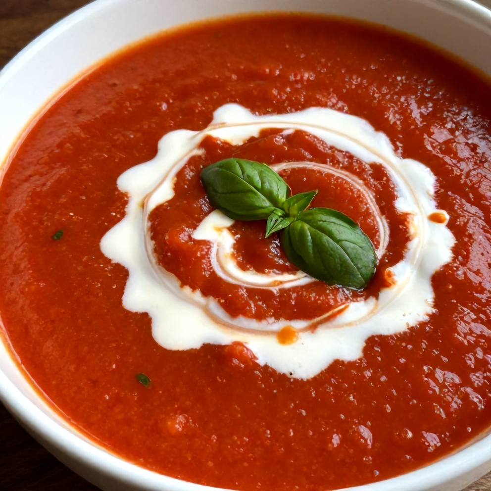 Chilled Roasted Tomato Basil Soup