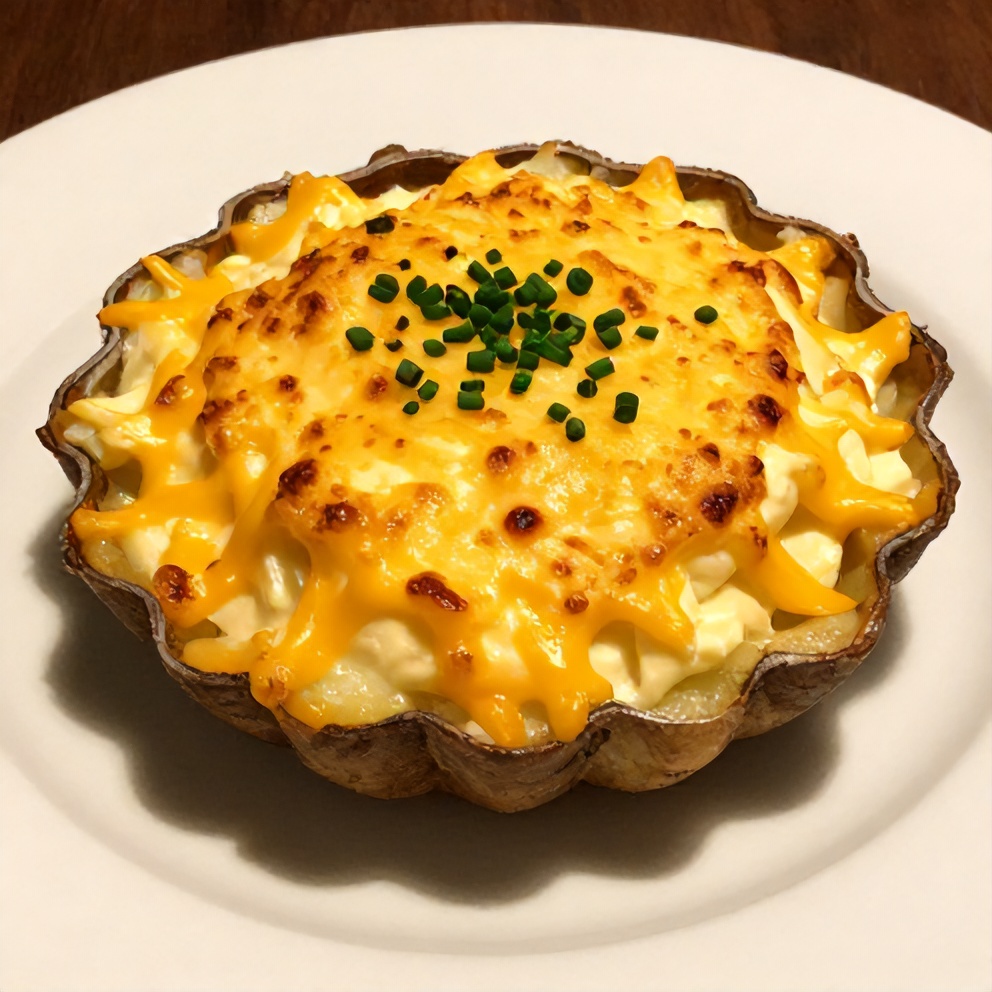 Baked Classic Scalloped Potatoes with Cheddar Cheese