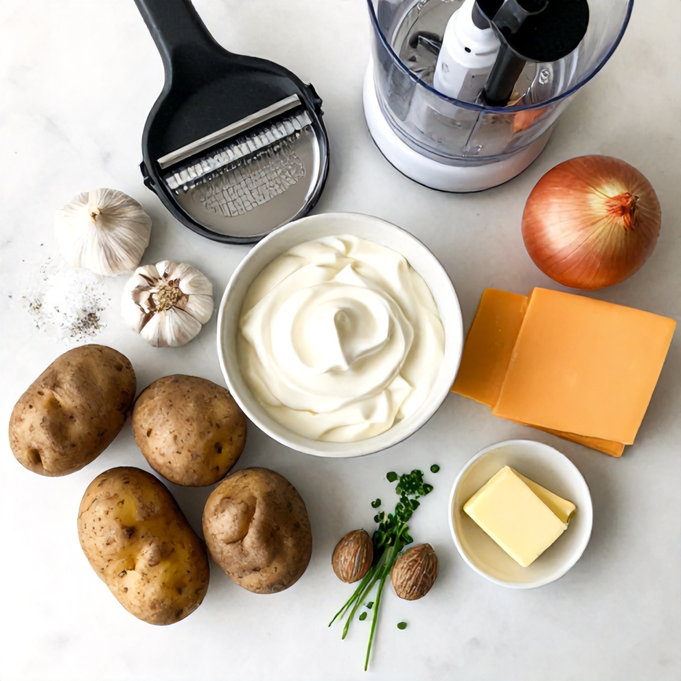 Raw Ingredients for Classic Scalloped Potatoes