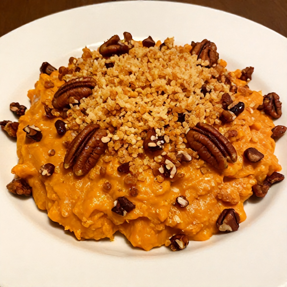 Classic Sweet Potato Casserole with Pecan Topping