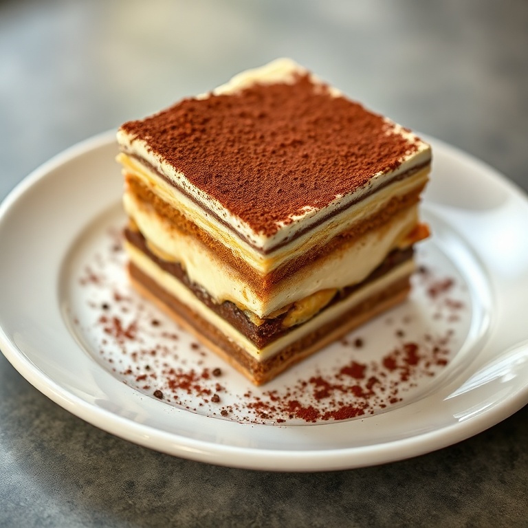 Classic Tiramisu Dessert with rich layers, creamy texture, and coffee flavor. Perfect for any occasion.