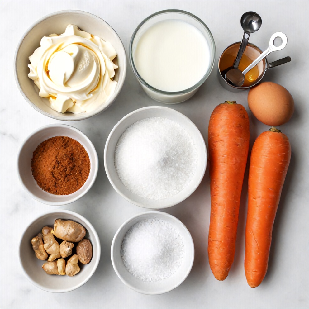 Raw Ingredients for Carrot Cake Ice Cream
