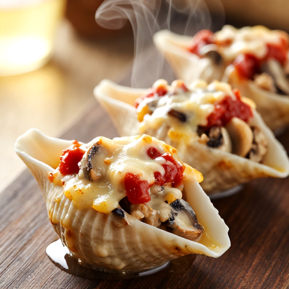 creamy garlic mushroom stuffed shells