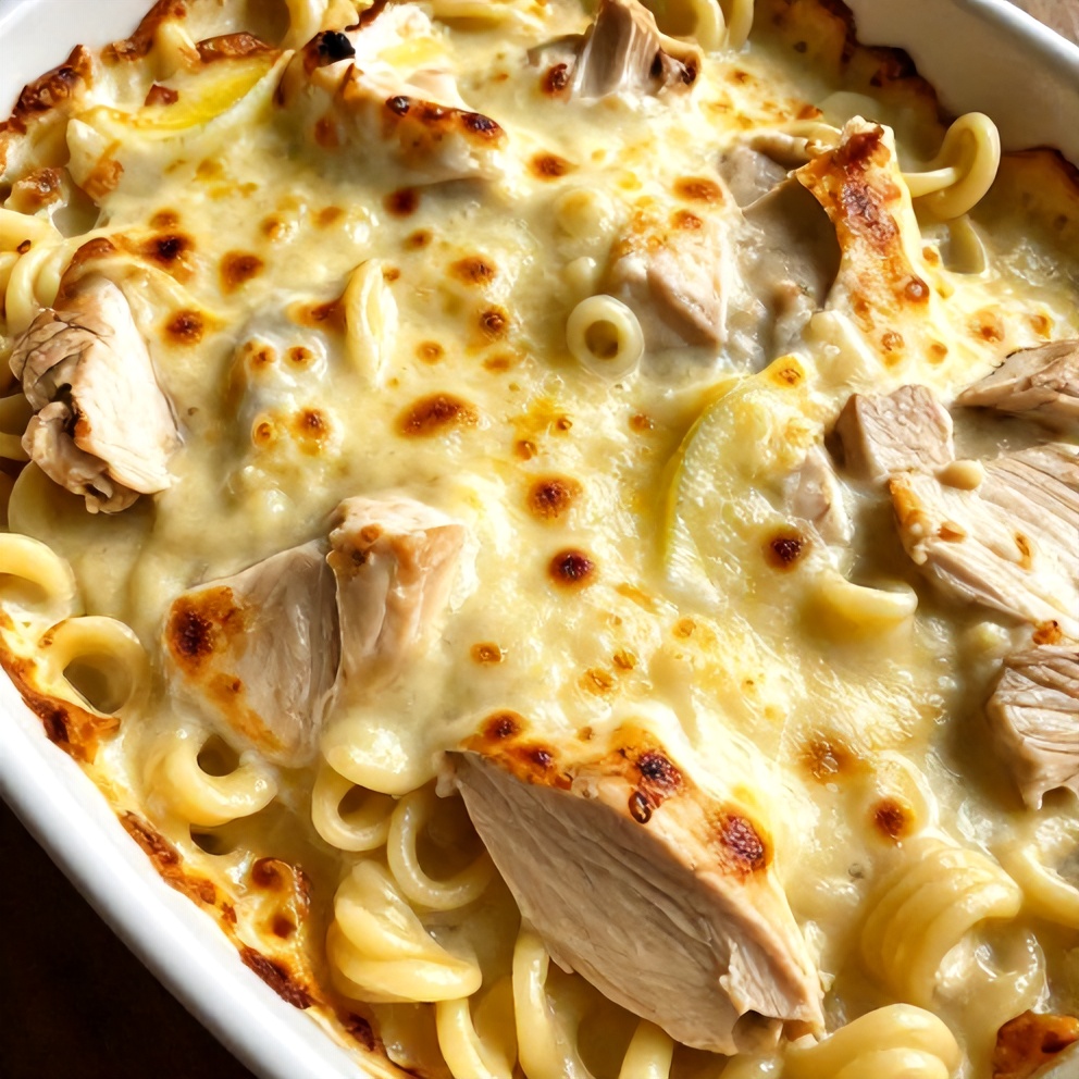Creamy Lemon Chicken Pasta Bake