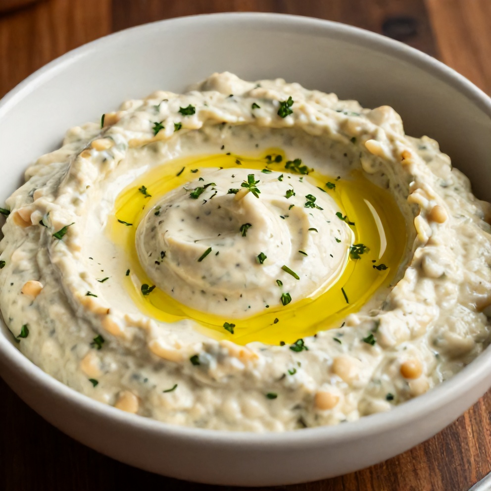 creamy lemon herb white bean dip