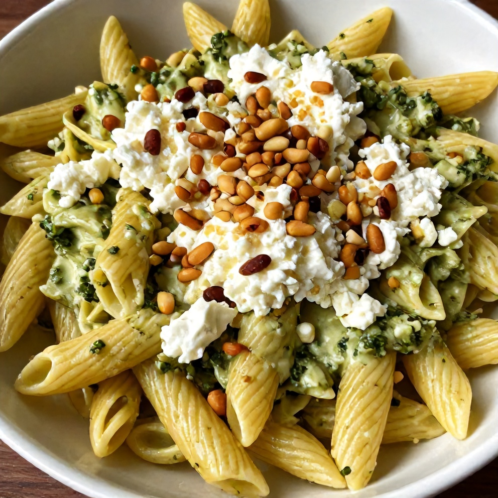 Creamy Pesto Goat Cheese Pasta