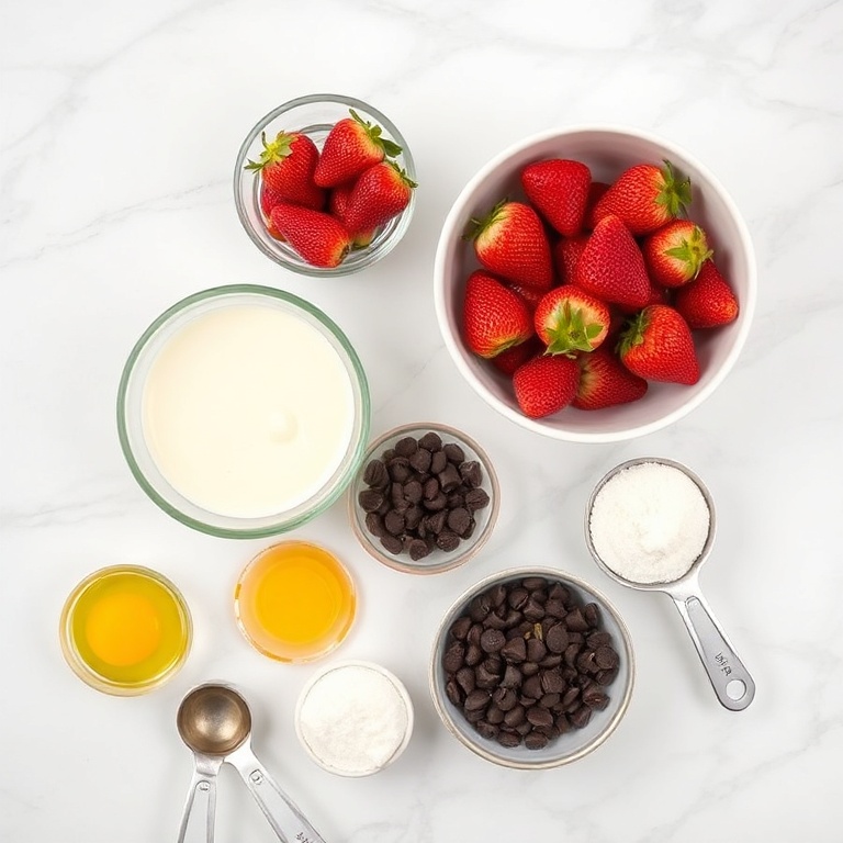 Ingredients for Creamy Strawberry Shortcake Chocolate Eggs