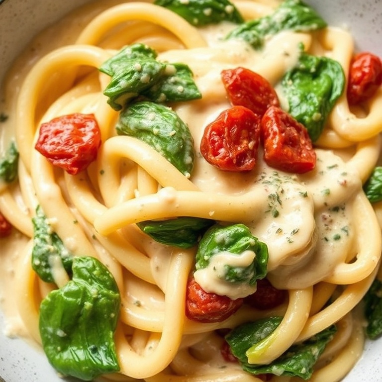 Creamy Sun-Dried Tomato Spinach Pasta