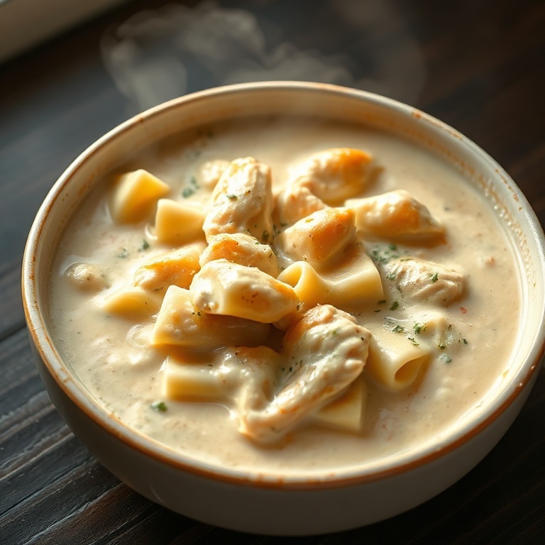 Creamy White Chicken Lasagna Soup