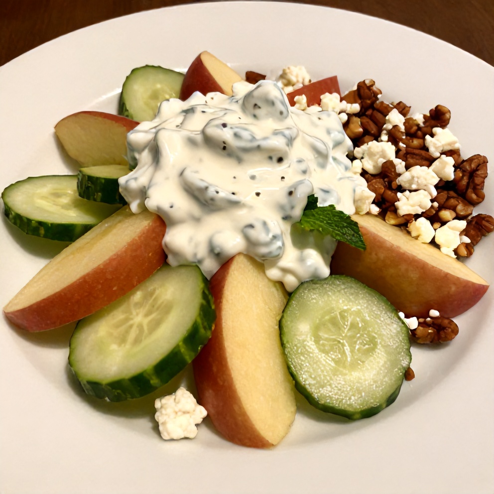Apple Cucumber Salad with Mint Yogurt Dressing