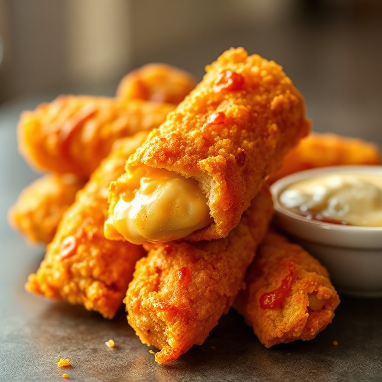 Crispy Buffalo Chicken Mozzarella Sticks