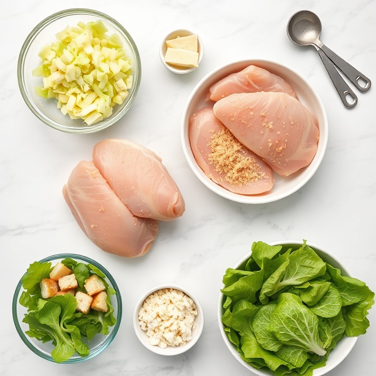 Ingredients for Crispy Chicken Caesar Sandwich