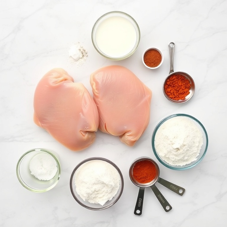 Ingredients for Crispy Fried Chicken Sandwich