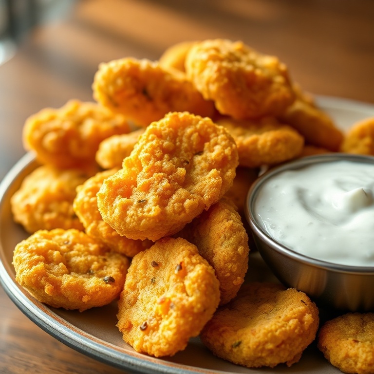Crispy Fried Pickles With Ranch