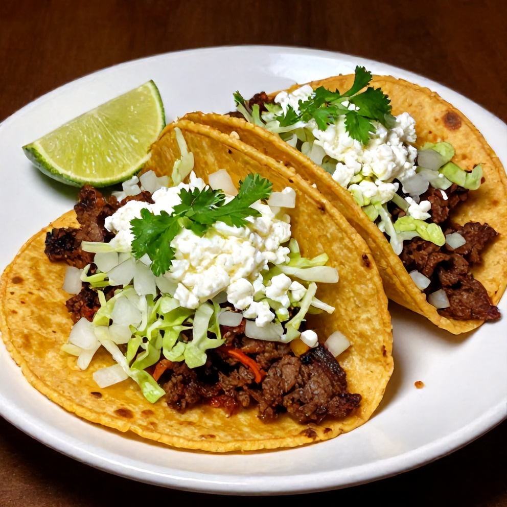 Plated serving of Crispy Pot Birria Tacos
