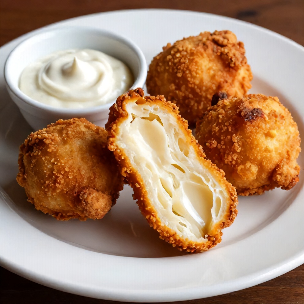 Plated Hushpuppies with tartar sauce