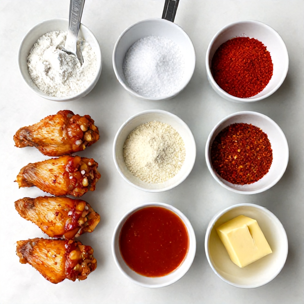 Raw Ingredients for Crispy Spicy Oven Baked Chicken Wings