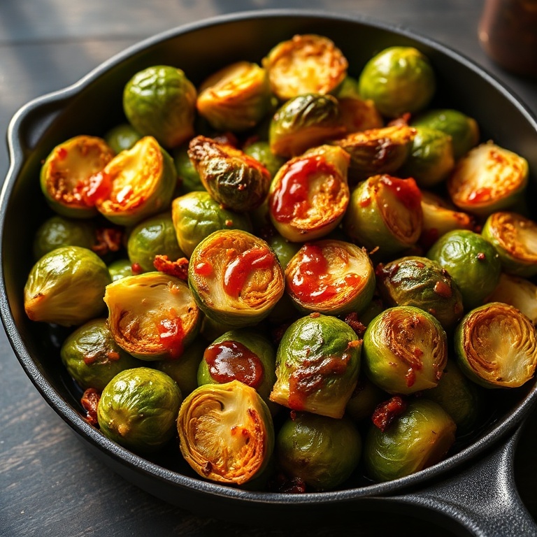 Crispy Sweet Chili Roasted Brussels Sprouts