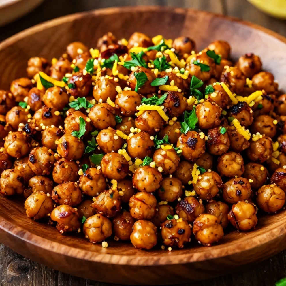 Plated Za’atar Roasted Chickpeas