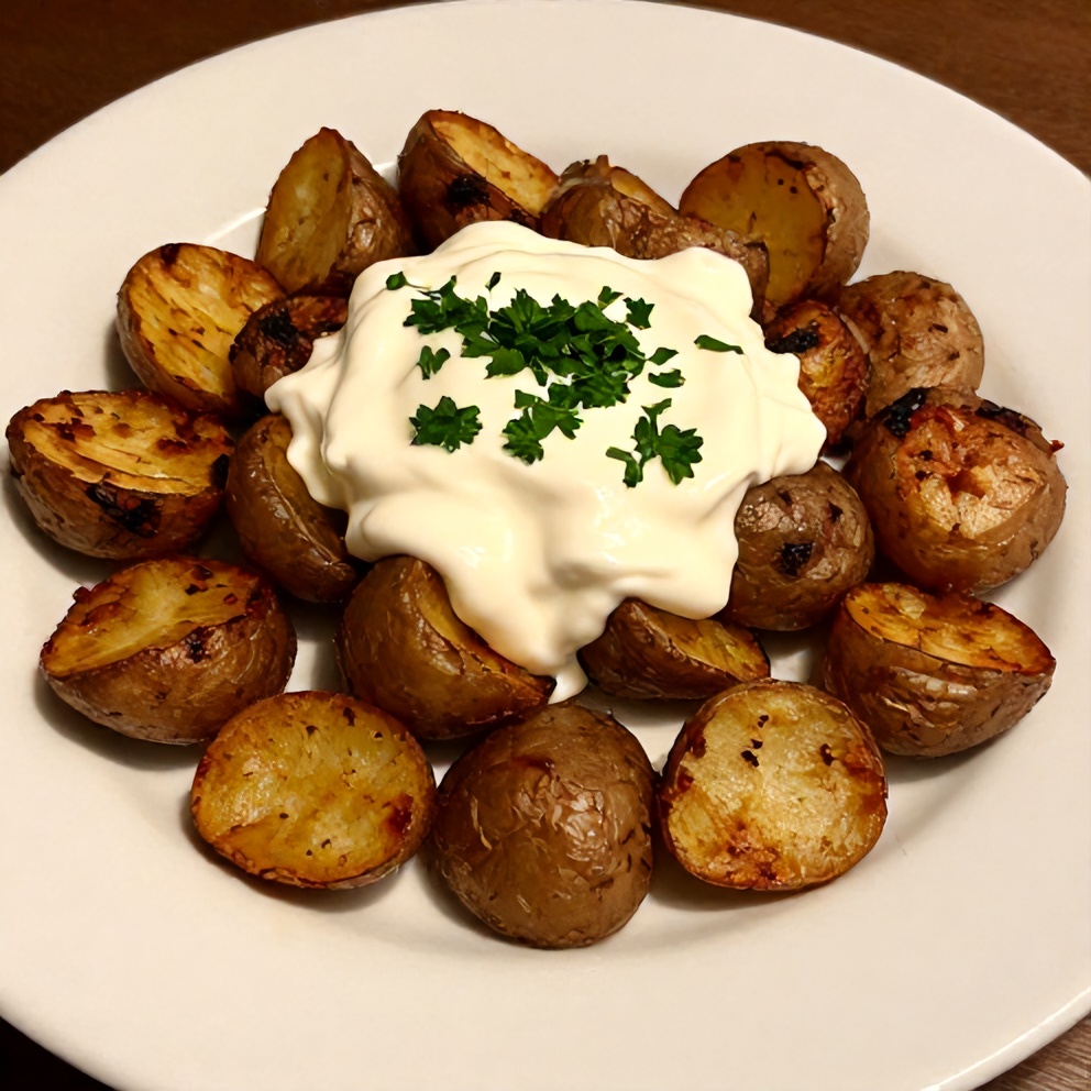Crispy Za’atar Smashed Potatoes with Creamy Tahini Yogurt