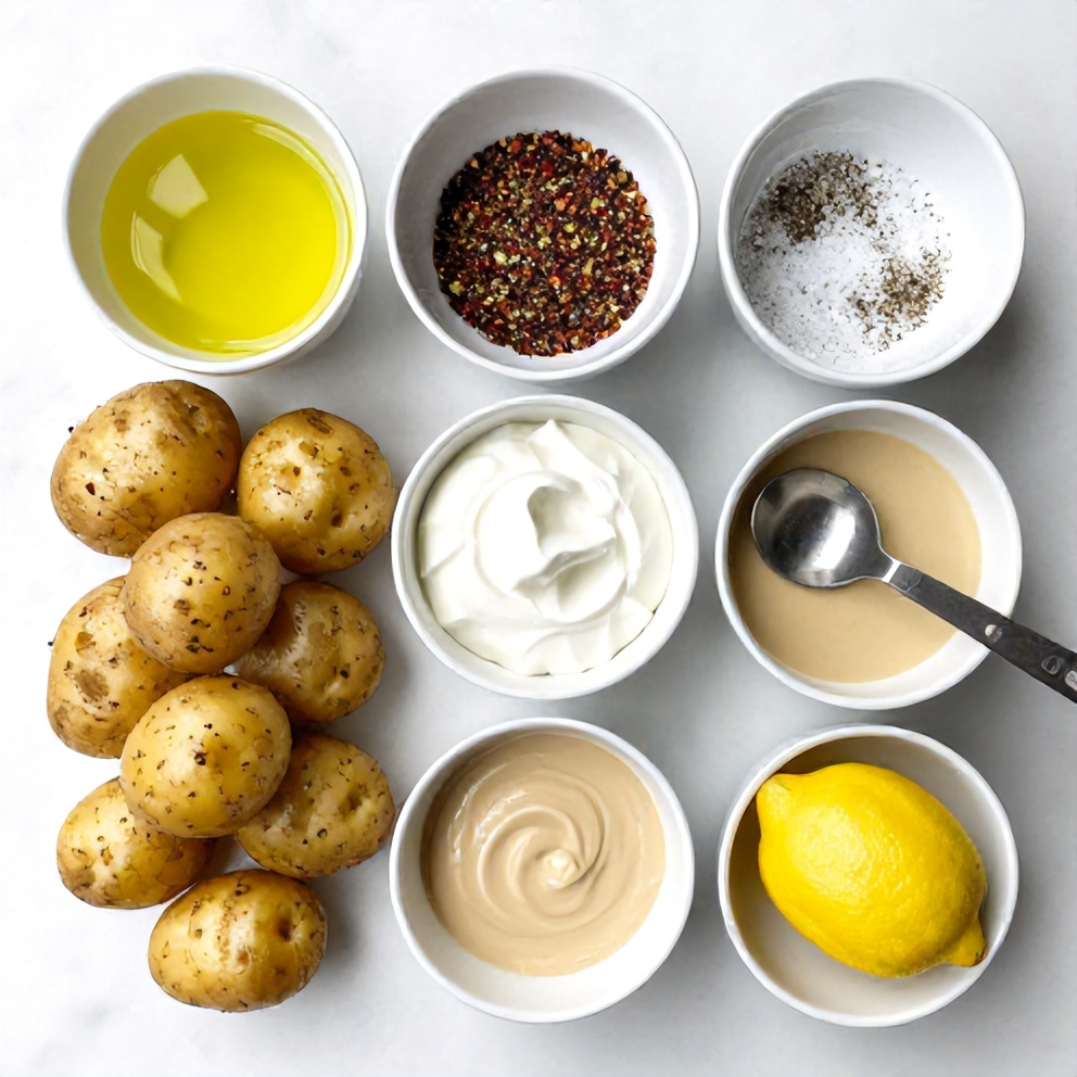 Raw Ingredients for Crispy Za’atar Smashed Potatoes