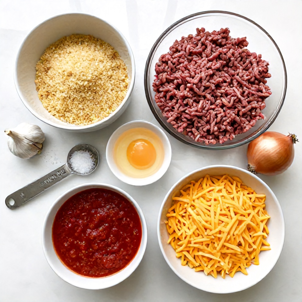 Raw ingredients for Amish Hamburger Steak Bake