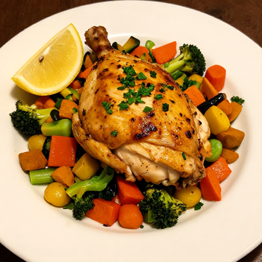 Plated Baked Turmeric Chicken
