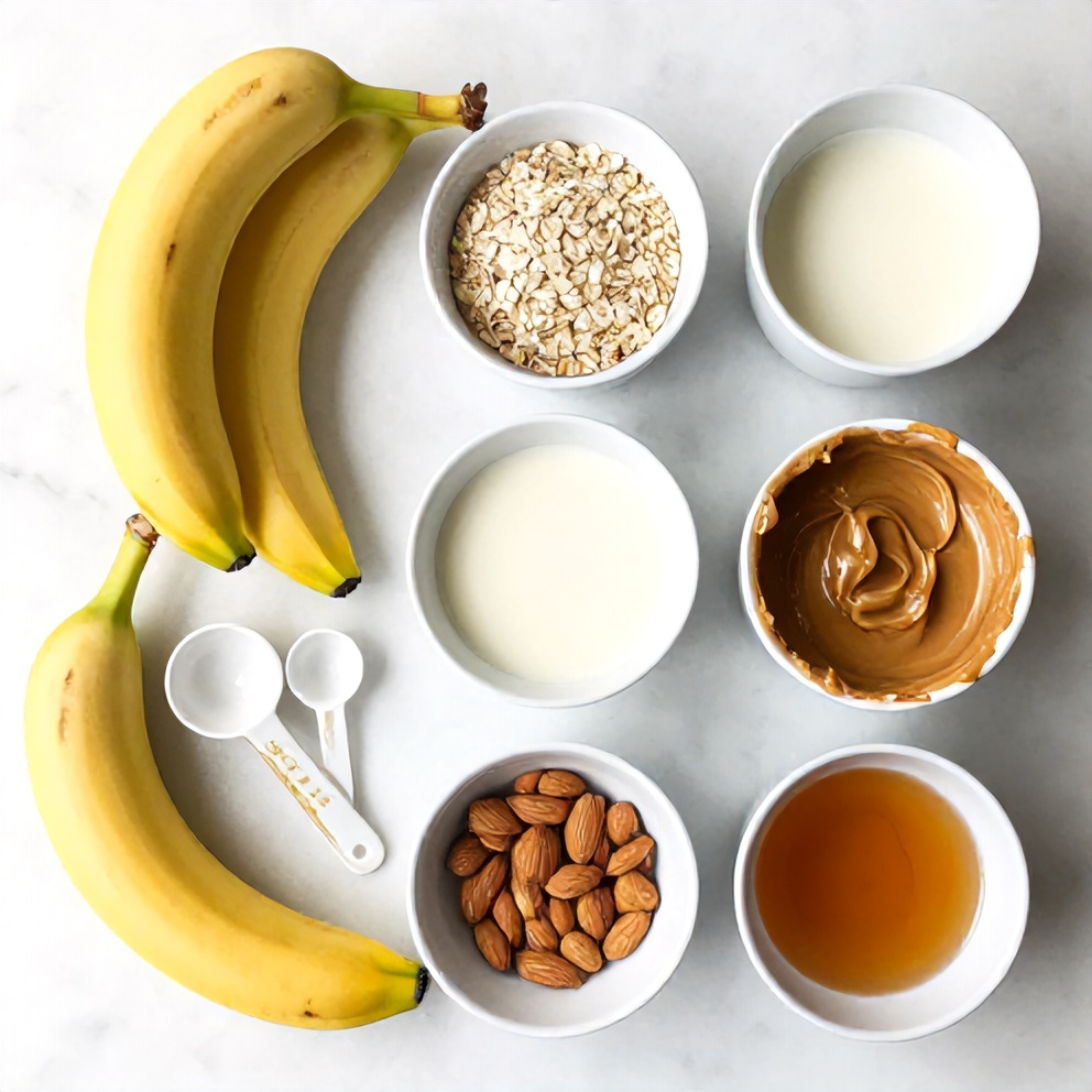 Banana Peanut Butter Oat Smoothie Bowl Ingredients