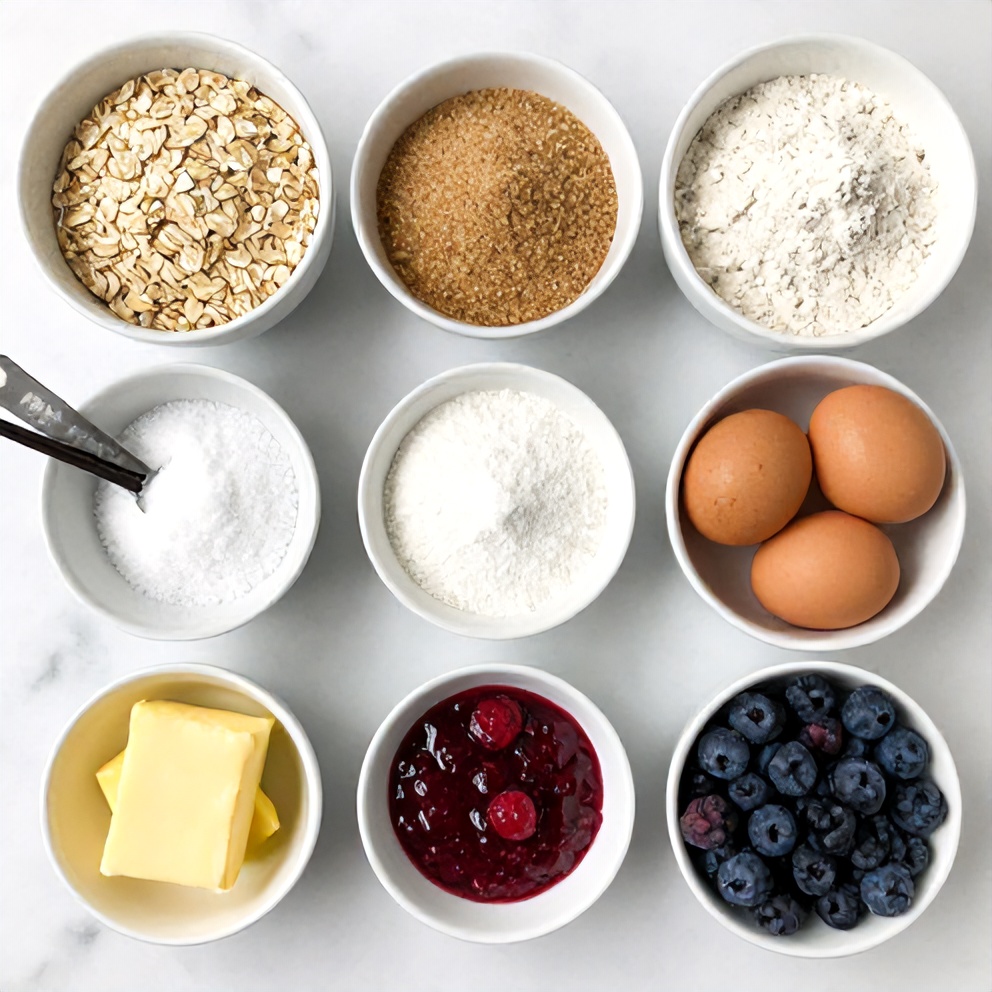Raw Ingredients for Berry Oat Bars