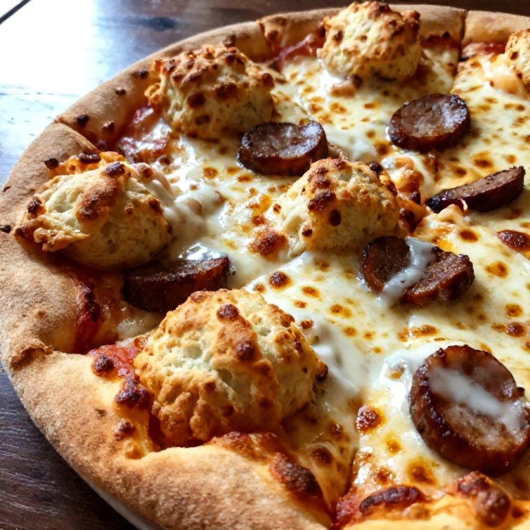 Easy Biscuits and Sausage Gravy Breakfast Pizza