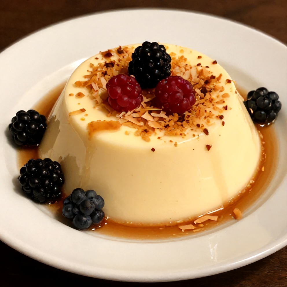 Easy Brazilian Coconut Pudding Ready to Serve