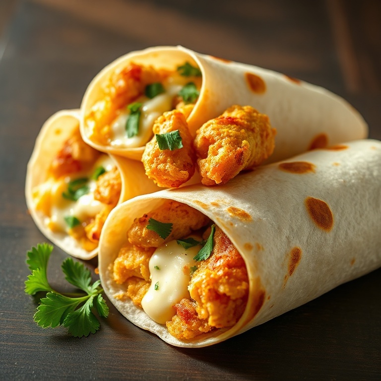 Easy Cheesy Garlic Chicken Wraps