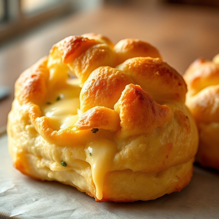 easy cheesy garlic cruffins
