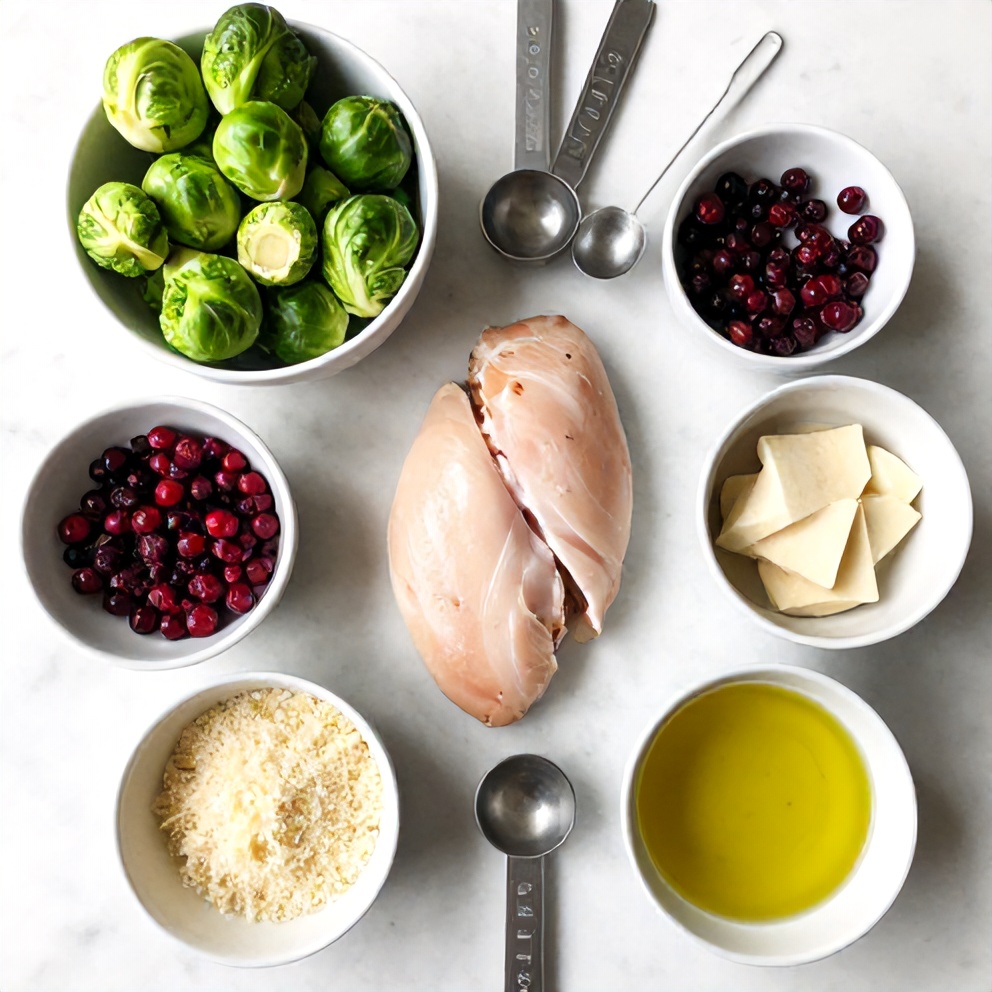 Raw Ingredients for Chicken Brussels Sprout Salad