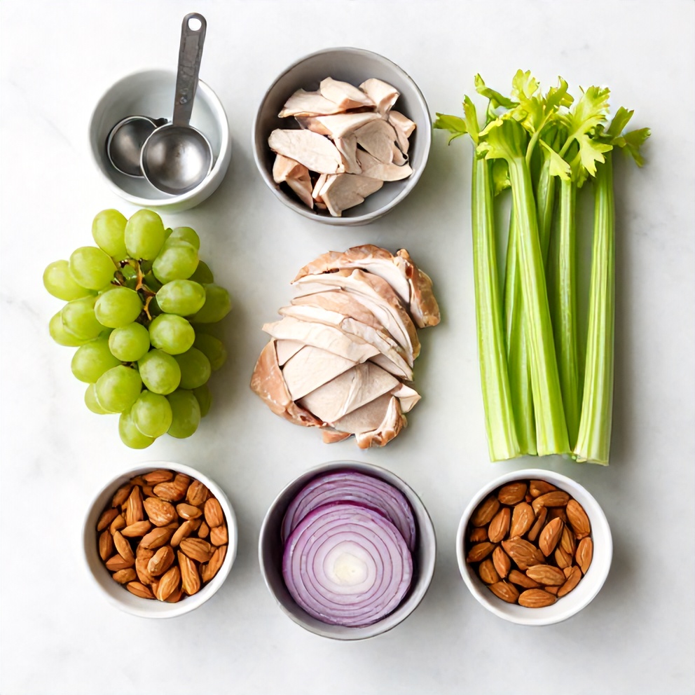 Raw ingredients for Chicken Grape Salad