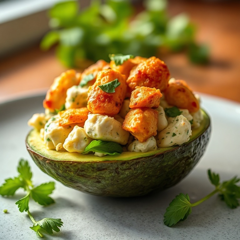 Easy Chicken Salad Stuffed Avocado