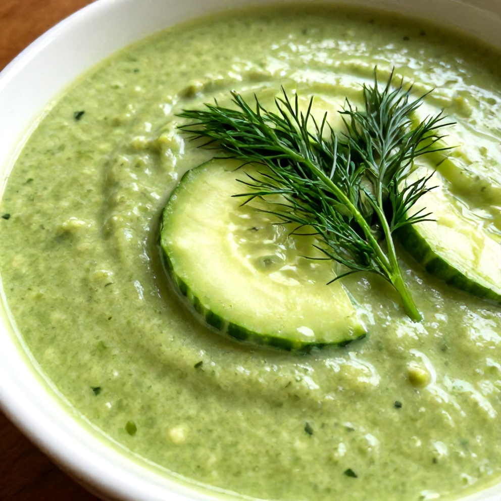 Easy Chilled Cucumber Avocado Soup