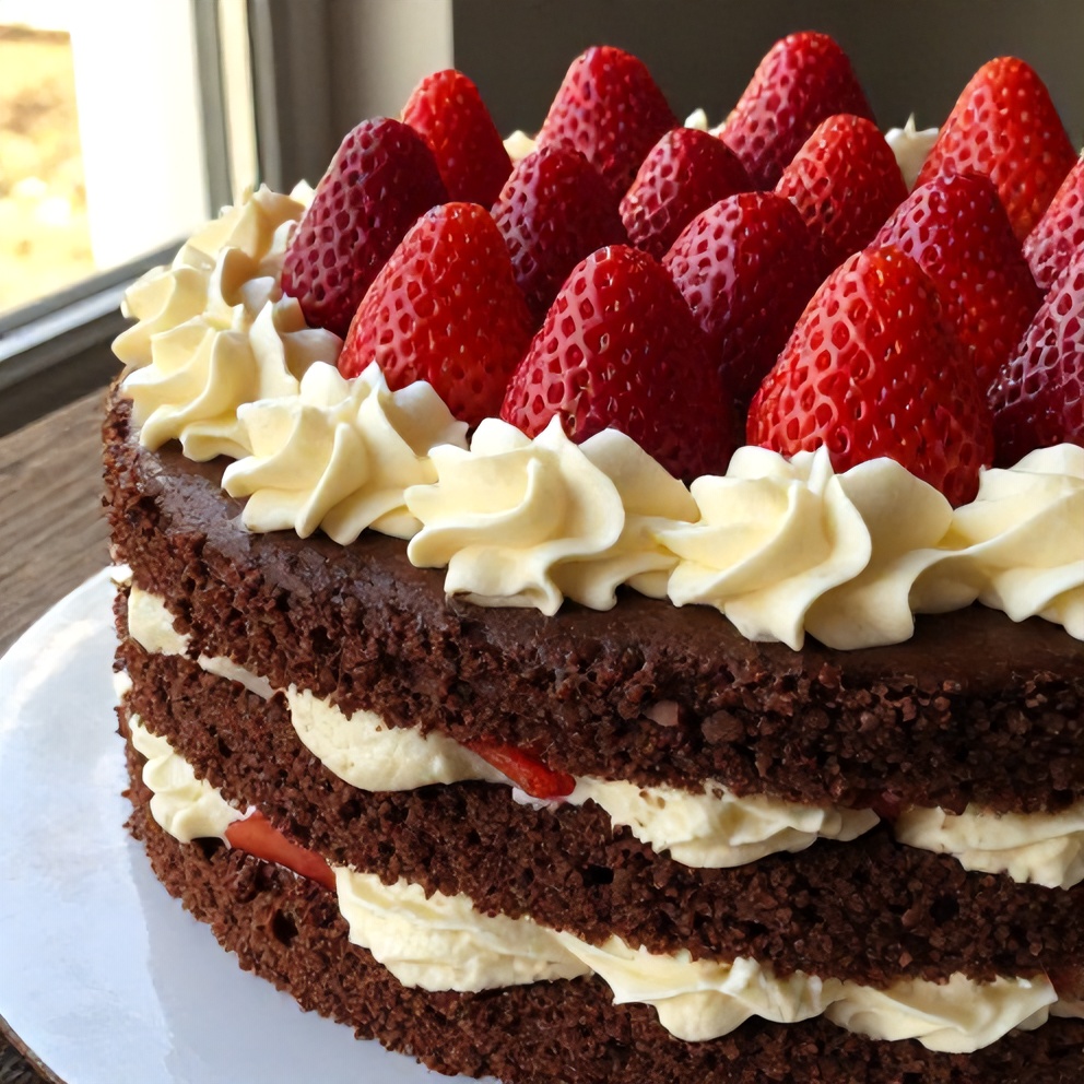 Easy Chocolate Strawberry Cake