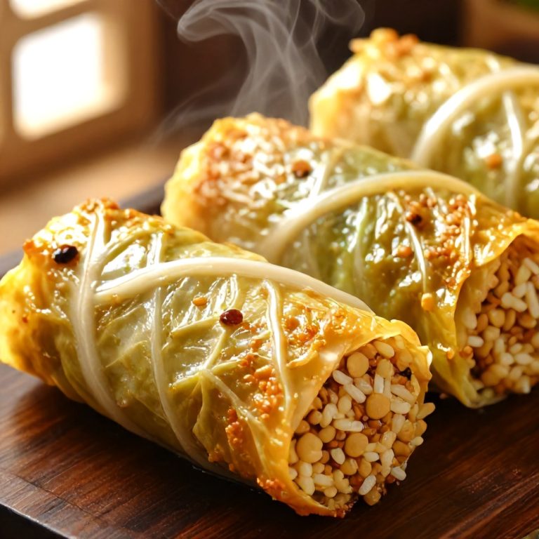 easy lentil and rice stuffed cabbage rolls