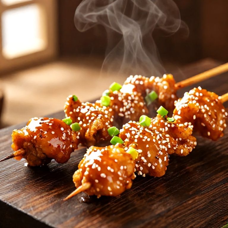 easy bang bang chicken skewers