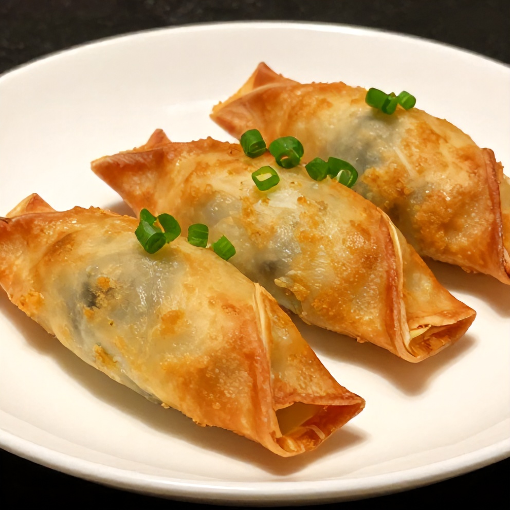Plated Crab Rangoon Pinwheels with green onions