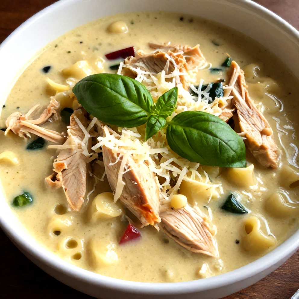 Easy Crock Pot Creamy Chicken Parmesan Soup
