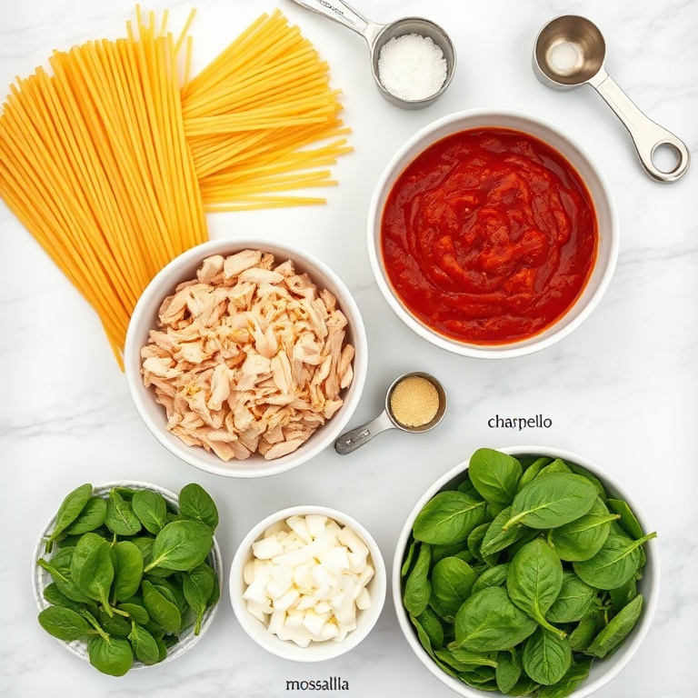 Ingredients for Easy Crockpot Chicken Spaghetti