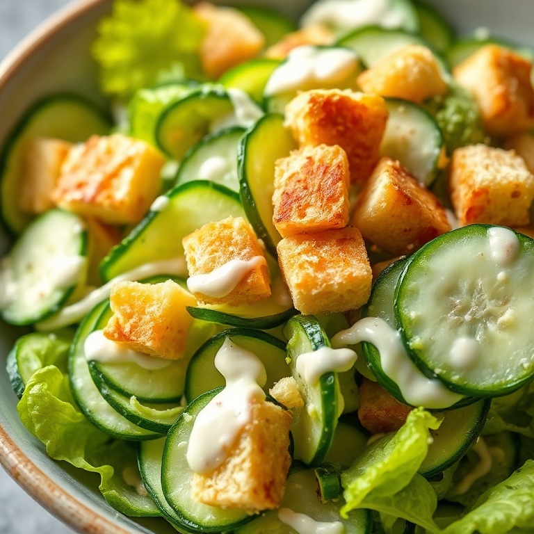 Easy Cucumber Caesar Salad