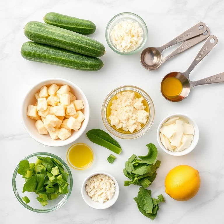 Ingredients for Easy Cucumber Caesar Salad