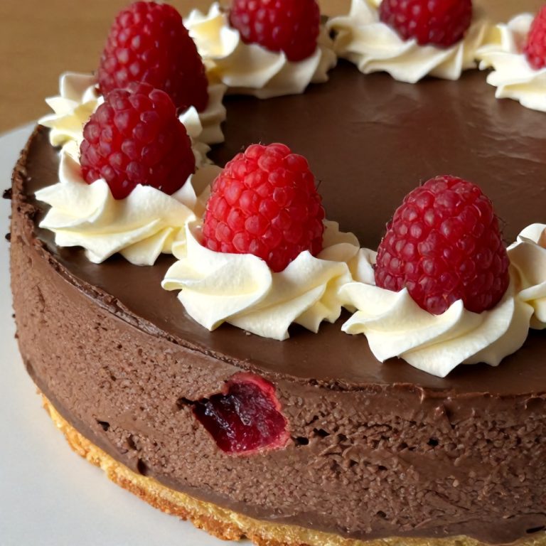 Easy Dark Chocolate Raspberry Cheesecake