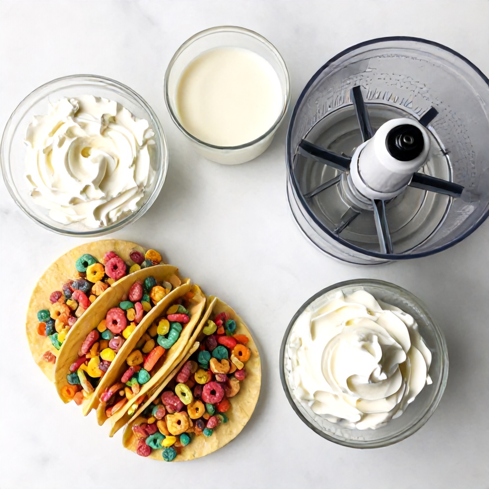 Fruity Pebbles Cheesecake Tacos Ingredients